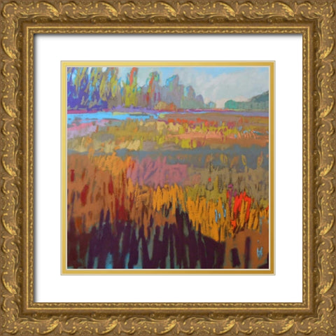 Colorfield XXII Gold Ornate Wood Framed Art Print with Double Matting by Schmidt, Jane