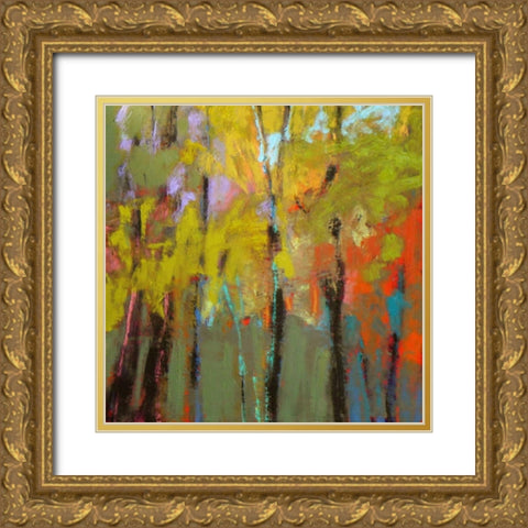 Trees Three Gold Ornate Wood Framed Art Print with Double Matting by Schmidt, Jane