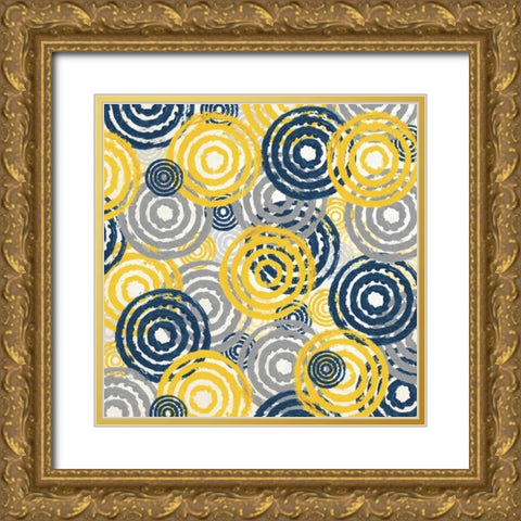 New Circles 1 Gold Ornate Wood Framed Art Print with Double Matting by Soave, Alicia