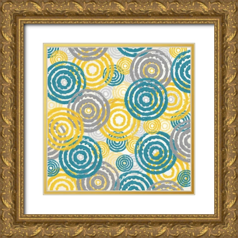 New Circles 2 Gold Ornate Wood Framed Art Print with Double Matting by Soave, Alicia