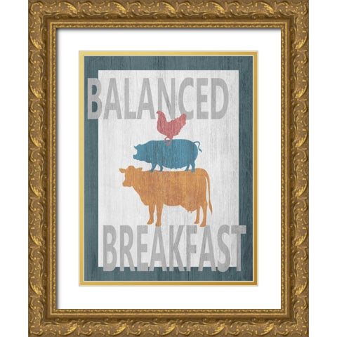 Balanced Breakfast One Gold Ornate Wood Framed Art Print with Double Matting by Soave, Alicia