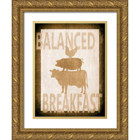 Balanced Breakfast Two Gold Ornate Wood Framed Art Print with Double Matting by Soave, Alicia