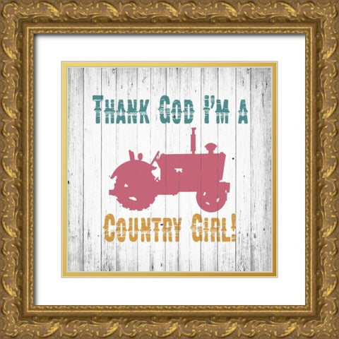 Country Girl Gold Ornate Wood Framed Art Print with Double Matting by Soave, Alicia