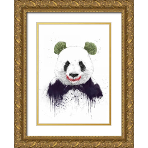 Joker Face Gold Ornate Wood Framed Art Print with Double Matting by Solti, Balazs