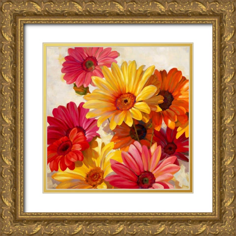 Daisies for Spring Gold Ornate Wood Framed Art Print with Double Matting by Styles, Emma