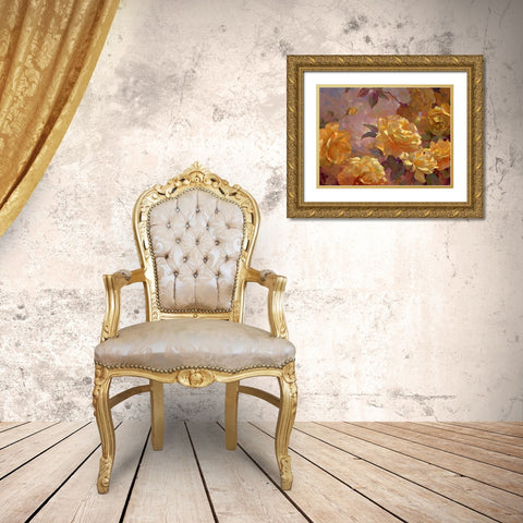 Golden Glow Gold Ornate Wood Framed Art Print with Double Matting by Styles, Emma