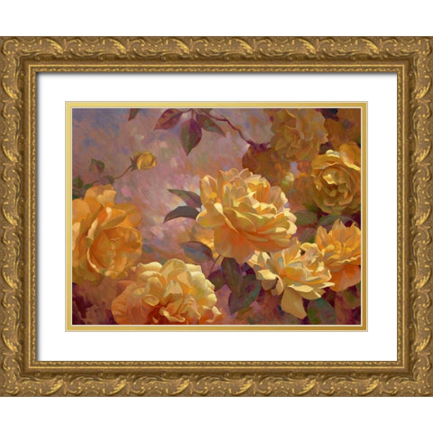 Golden Glow Gold Ornate Wood Framed Art Print with Double Matting by Styles, Emma