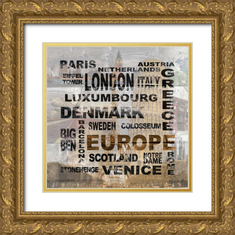 Europe Gold Ornate Wood Framed Art Print with Double Matting by Soave, Alicia
