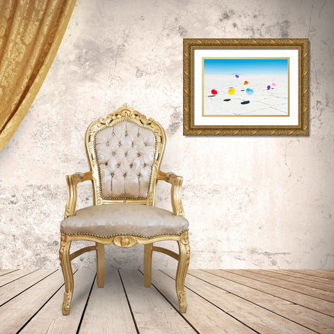 Balloons Three, Salar de Uyuni, Bolivia Gold Ornate Wood Framed Art Print with Double Matting by Silver, Richard