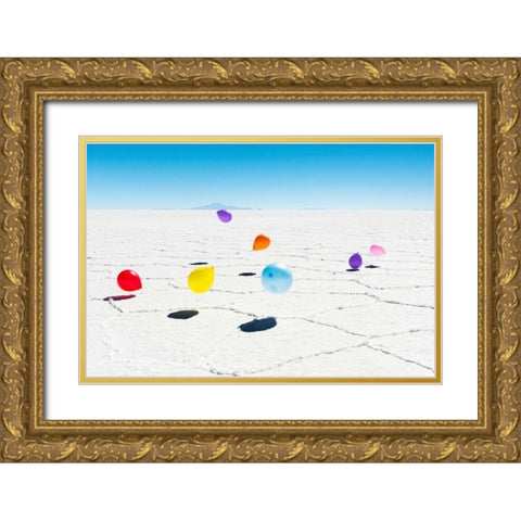 Balloons Three, Salar de Uyuni, Bolivia Gold Ornate Wood Framed Art Print with Double Matting by Silver, Richard