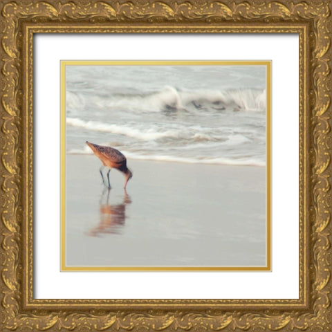 Soft Sea Gold Ornate Wood Framed Art Print with Double Matting by Soffia, Myan