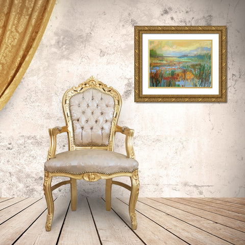 Marsh in May Gold Ornate Wood Framed Art Print with Double Matting by Schmidt, Jane
