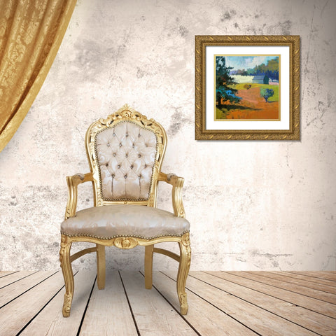Paysage Cinq Gold Ornate Wood Framed Art Print with Double Matting by Schmidt, Jane