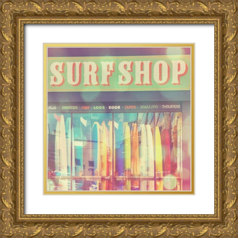 Seaside Summer Gold Ornate Wood Framed Art Print with Double Matting by Soffia, Myan