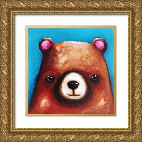 The Brown Bear Gold Ornate Wood Framed Art Print with Double Matting by Stewart, Lucia