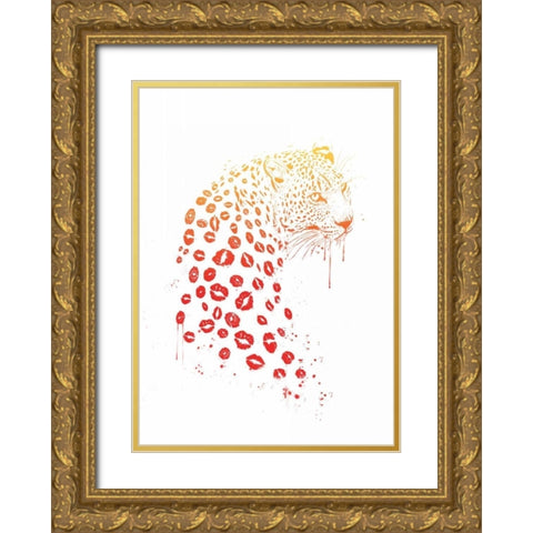 Kiss Me Gold Ornate Wood Framed Art Print with Double Matting by Solti, Balazs