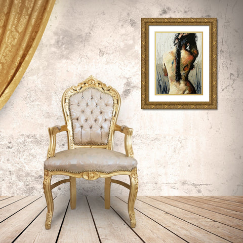 Mother Ganges Gold Ornate Wood Framed Art Print with Double Matting by Staples, Colin John