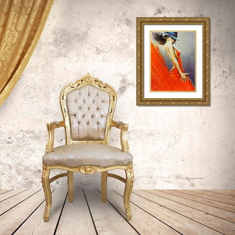 Rubi Gold Ornate Wood Framed Art Print with Double Matting by Staples, Colin John
