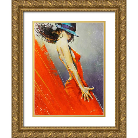 Rubi Gold Ornate Wood Framed Art Print with Double Matting by Staples, Colin John