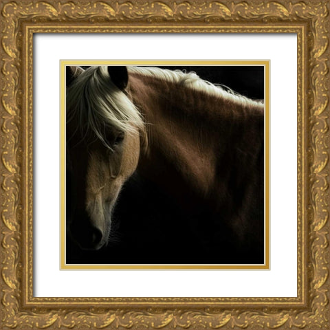 Spirit Horse Gold Ornate Wood Framed Art Print with Double Matting by Stromberg, Tony