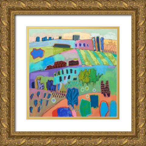If Happy Was a Landscape Gold Ornate Wood Framed Art Print with Double Matting by Schmidt, Jane