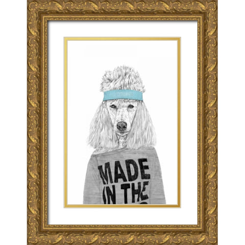 80s Bitch Gold Ornate Wood Framed Art Print with Double Matting by Solti, Balazs