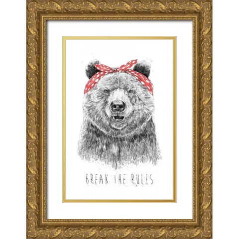 Break The Rules Gold Ornate Wood Framed Art Print with Double Matting by Solti, Balazs
