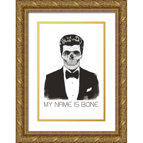 My Name is Bone Gold Ornate Wood Framed Art Print with Double Matting by Solti, Balazs