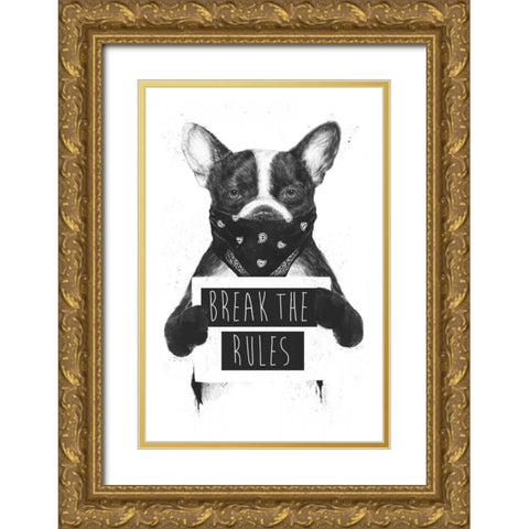 Rebel Dog Gold Ornate Wood Framed Art Print with Double Matting by Solti, Balazs