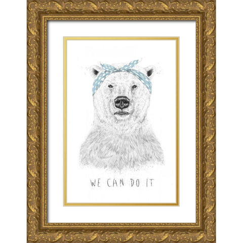 We Can Do It Gold Ornate Wood Framed Art Print with Double Matting by Solti, Balazs