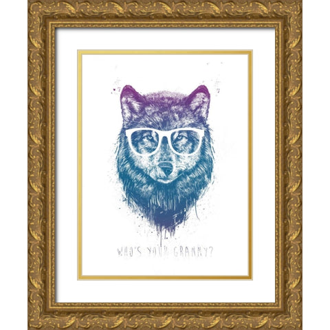 Whos Your Granny Gold Ornate Wood Framed Art Print with Double Matting by Solti, Balazs