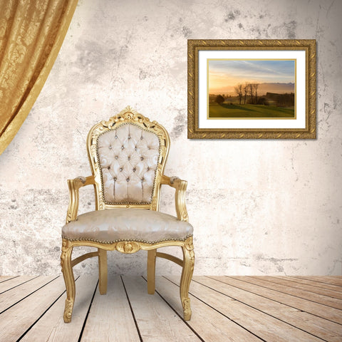 Soothing Light Gold Ornate Wood Framed Art Print with Double Matting by Schneidersmann, Anne