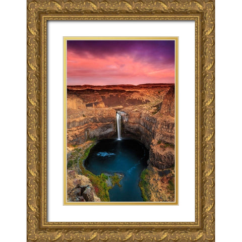 Palouse Falls Gold Ornate Wood Framed Art Print with Double Matting by Severn, Shawn/Corinne