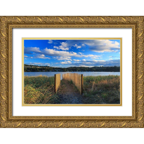 Sunset at Port Ludlow Gold Ornate Wood Framed Art Print with Double Matting by Severn, Shawn/Corinne