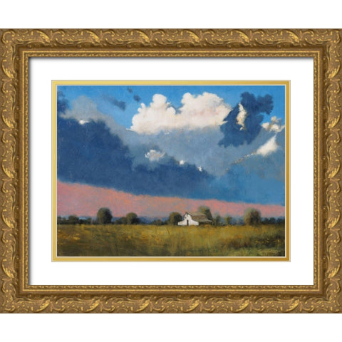 Approaching Storm Gold Ornate Wood Framed Art Print with Double Matting by Stotts, Thomas