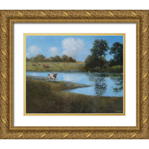 Follow Your Horizon Gold Ornate Wood Framed Art Print with Double Matting by Stotts, Thomas