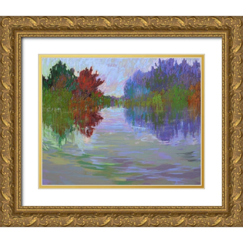Waterways VII Gold Ornate Wood Framed Art Print with Double Matting by Schmidt, Jane