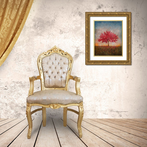 Red Bud No. 1 Gold Ornate Wood Framed Art Print with Double Matting by Stotts, Thomas