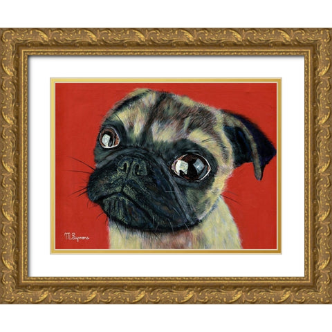 Pugly Gold Ornate Wood Framed Art Print with Double Matting by Symons, Melissa