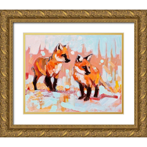My Heart Gold Ornate Wood Framed Art Print with Double Matting by Swanson, Adam