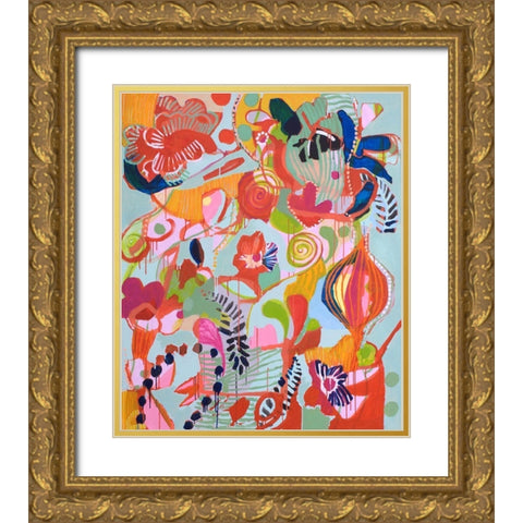 Femme Assise Gold Ornate Wood Framed Art Print with Double Matting by Siegmann, Sofie