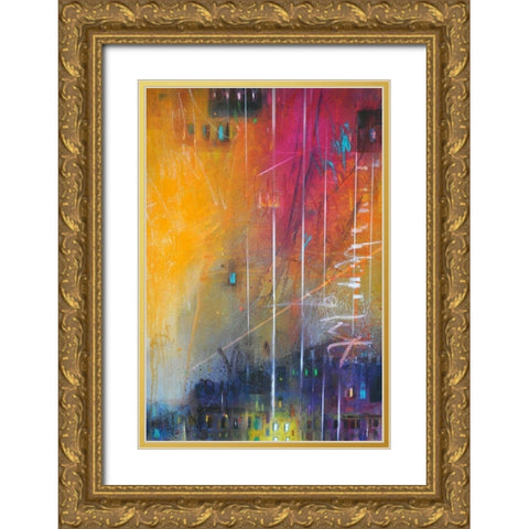 Light No. 17 Gold Ornate Wood Framed Art Print with Double Matting by Schubert, Bea Garding