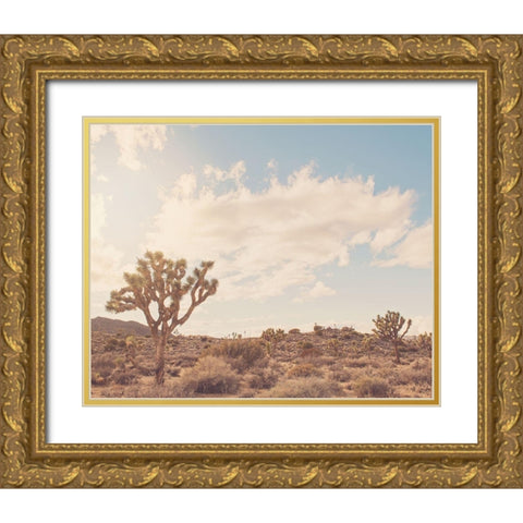 Sunshine and Joshua Trees Gold Ornate Wood Framed Art Print with Double Matting by Soffia, Myan