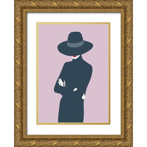 Lady No. 3 Gold Ornate Wood Framed Art Print with Double Matting by Salvadori, Sean