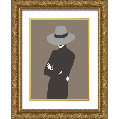 Lady No. 4 Gold Ornate Wood Framed Art Print with Double Matting by Salvadori, Sean