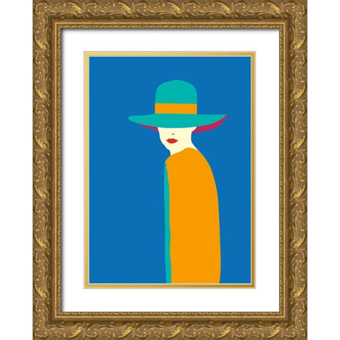 Lady No. 7 Gold Ornate Wood Framed Art Print with Double Matting by Salvadori, Sean