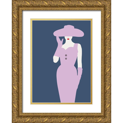 Lady No. 14 Gold Ornate Wood Framed Art Print with Double Matting by Salvadori, Sean