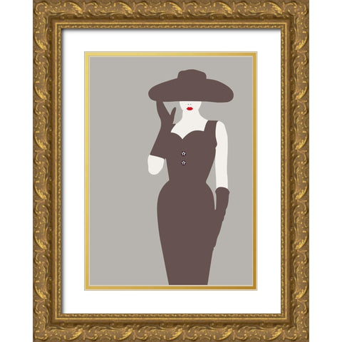 Lady No. 15 Gold Ornate Wood Framed Art Print with Double Matting by Salvadori, Sean
