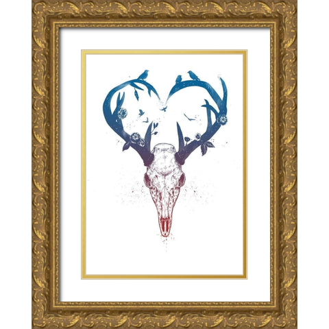 Neverending Love Gold Ornate Wood Framed Art Print with Double Matting by Solti, Balazs