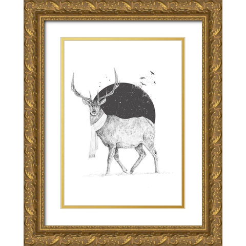 Winter Is All Around Gold Ornate Wood Framed Art Print with Double Matting by Solti, Balazs